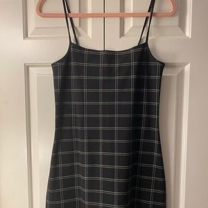 Black plaid mini dress
